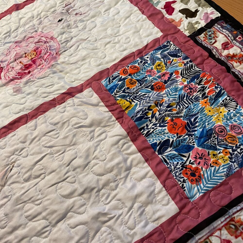 Handmade Quilt Patchwork Blanket, The Velveteen Rabbbit - Easter / Baby Shower - Picture 8 of 16